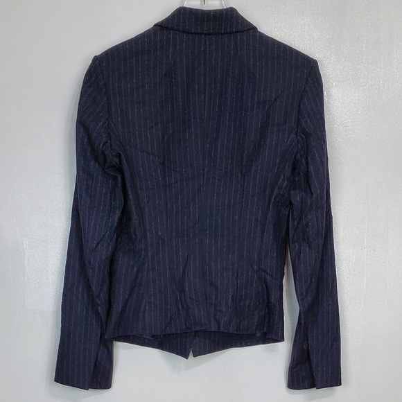 NWT Crippen size S wool alpaca blend long sleeve striped 2 buttons blazer navy - Picture 6 of 11